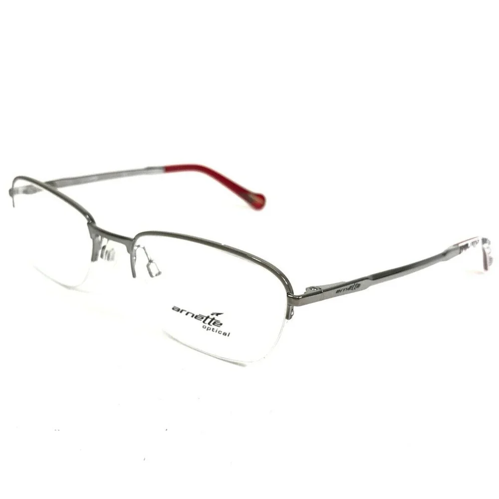 Arnette Eyeglasses Frames MOD.6084 502 Silver Half Rim Square 52-18-135